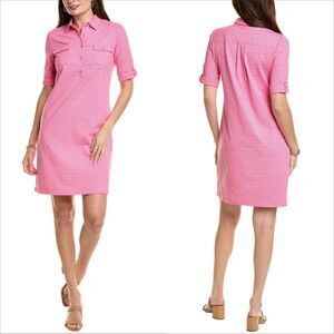 J McLaughlin Lawrence Catalina Cloth Dress Size Large Pink Honeycomb NWOT